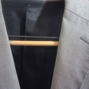 Men's Black and White Checkered Blazer